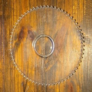 Candlewick Footed Glass Platter 14.5 inches wide